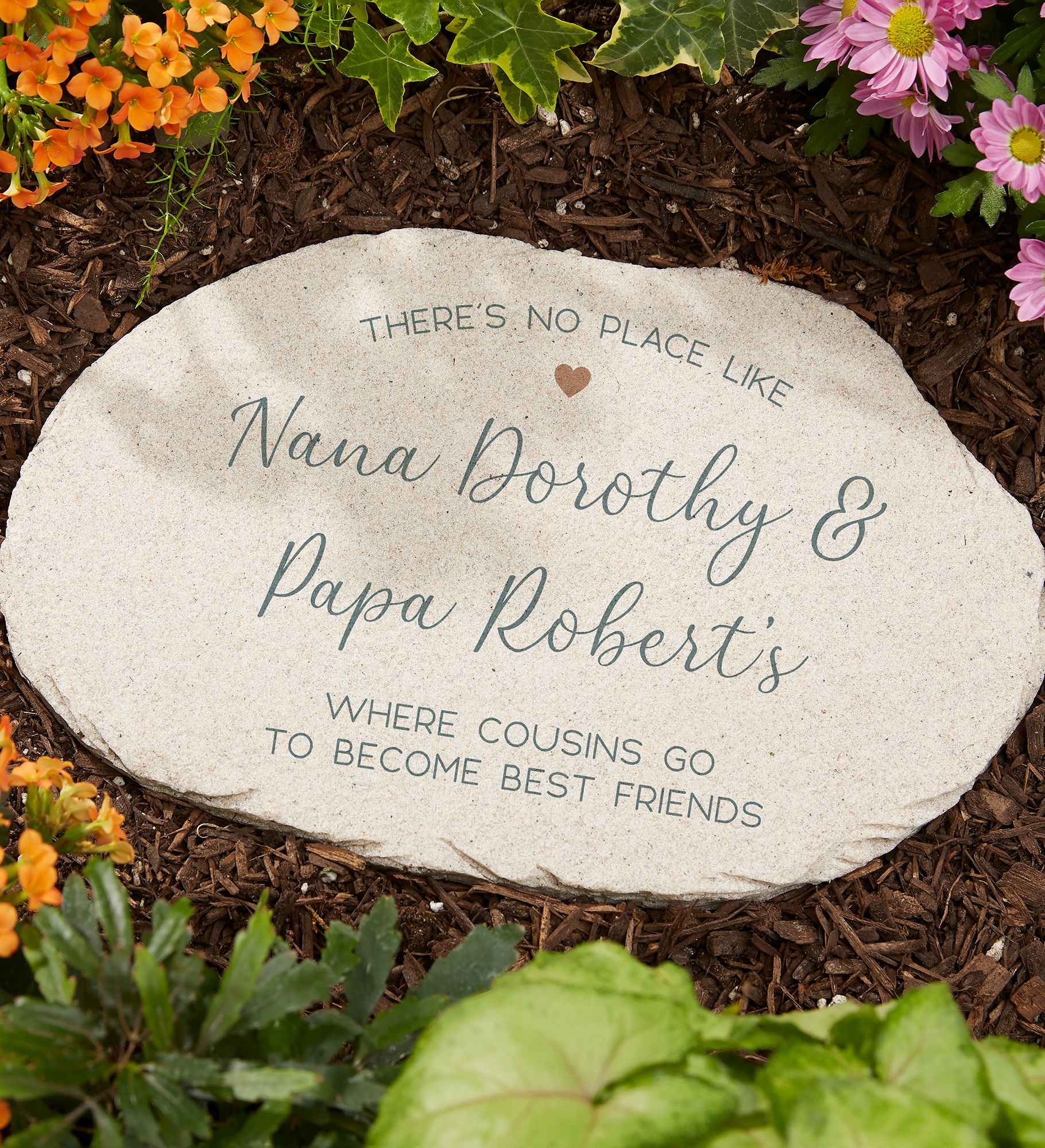 No Place Like Personalized Grandparents Round Garden Stone